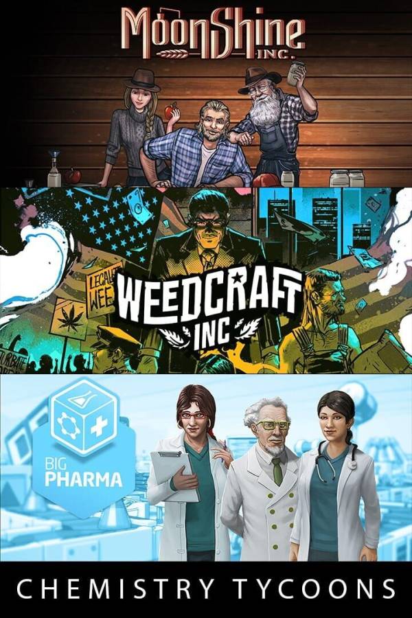 Weedcraft Inc + Moonshine Inc + Big Pharma: Chemistry Tycoons Bundle cover