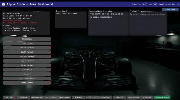 Team Principal: A Racing Manager screenshot